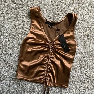 ELECTRICA Brown Going Out Tank Top